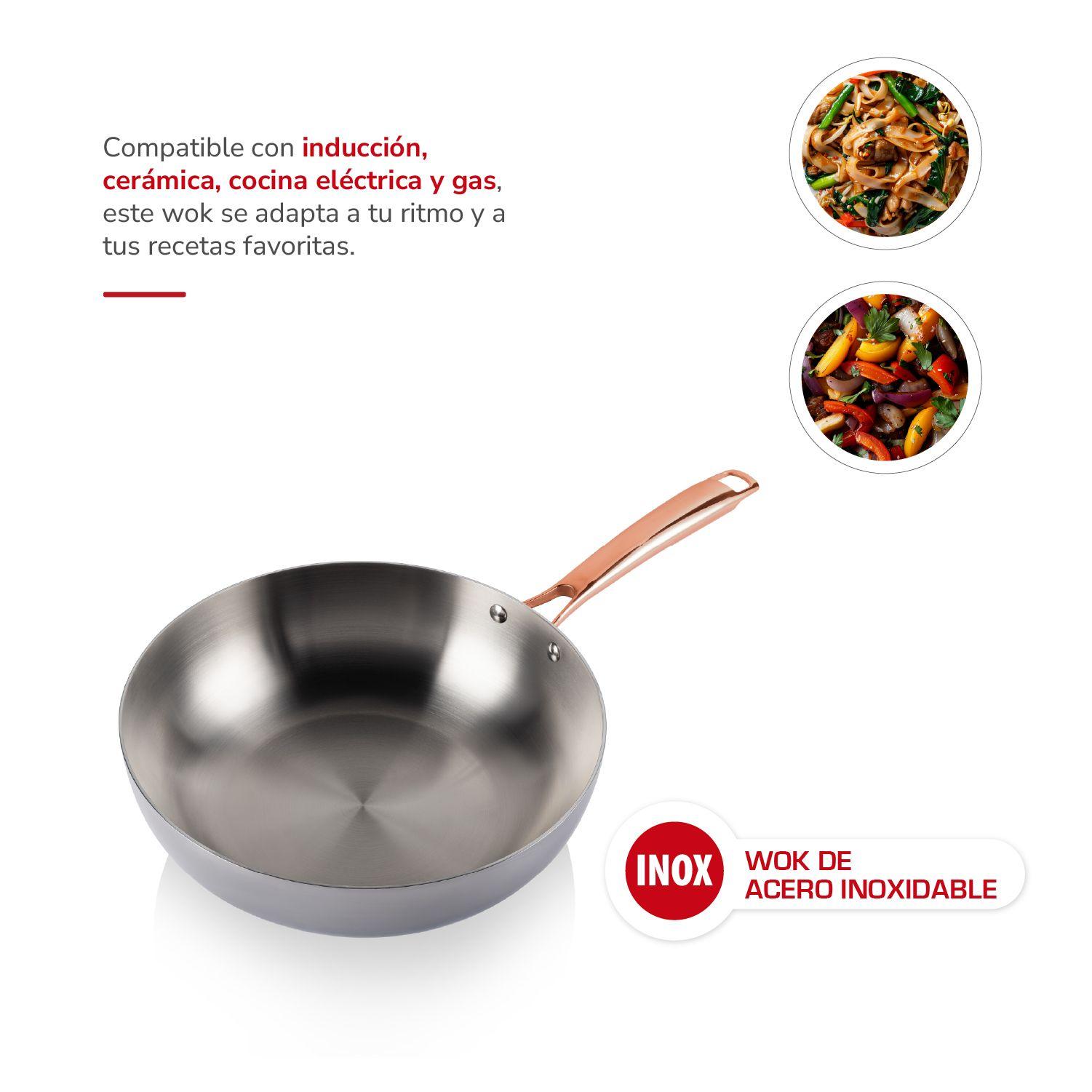 Wok 30cm Acero Inoxidable TH-MWK30I-3