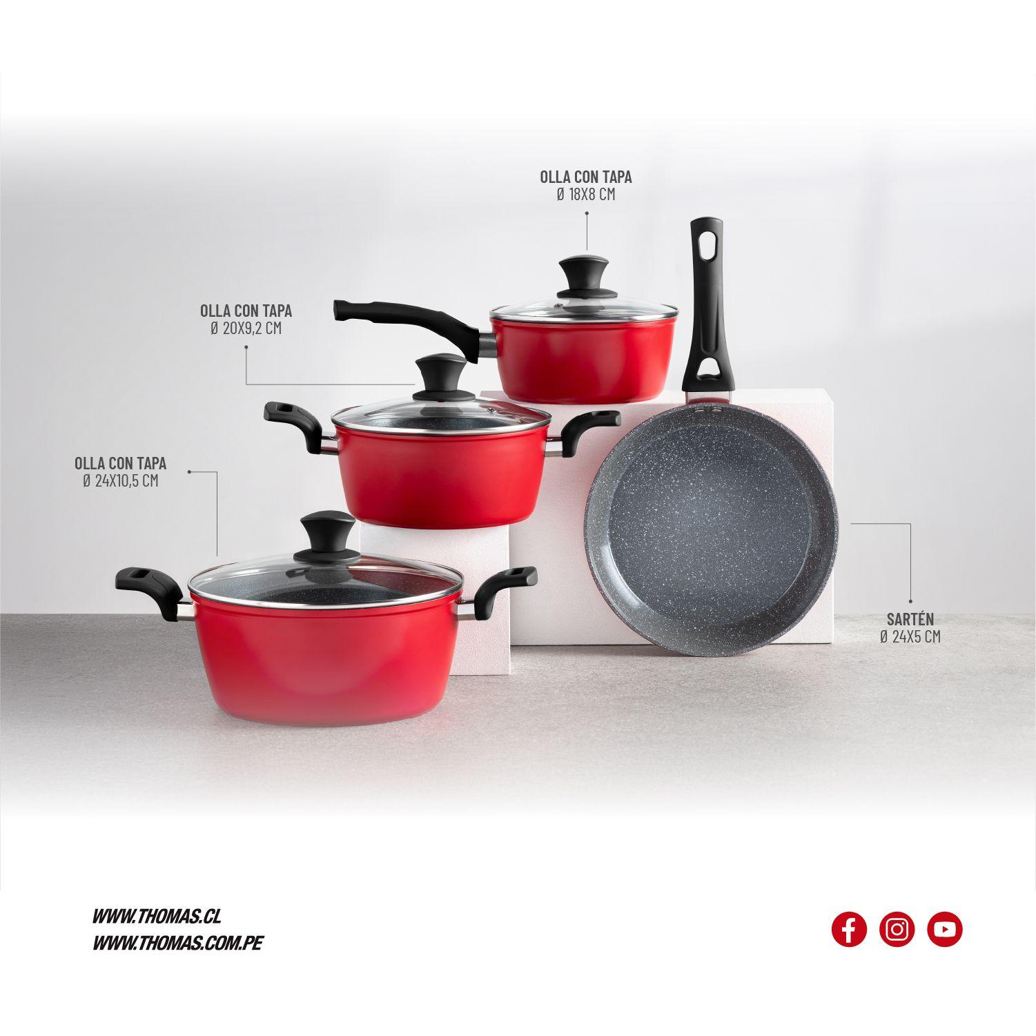 Batería de cocina Aluminio Forjado 7pzas TH-MB07RN-4