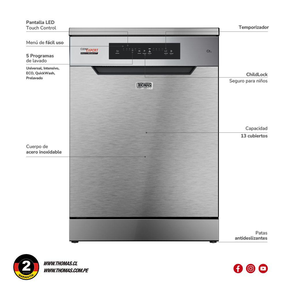 Lavavajillas 13 cubiertos inox silver TH-DW13Ci-5