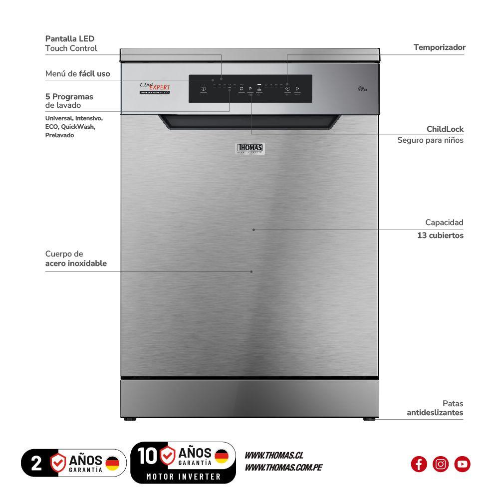 Lavavajillas 13 cubiertos inox silver TH-DW13Ci-5