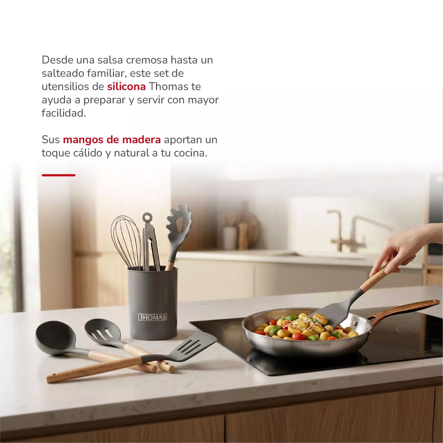 Set Utensilios De Cocina de Silicona 9pzas TH-MUT09N-3