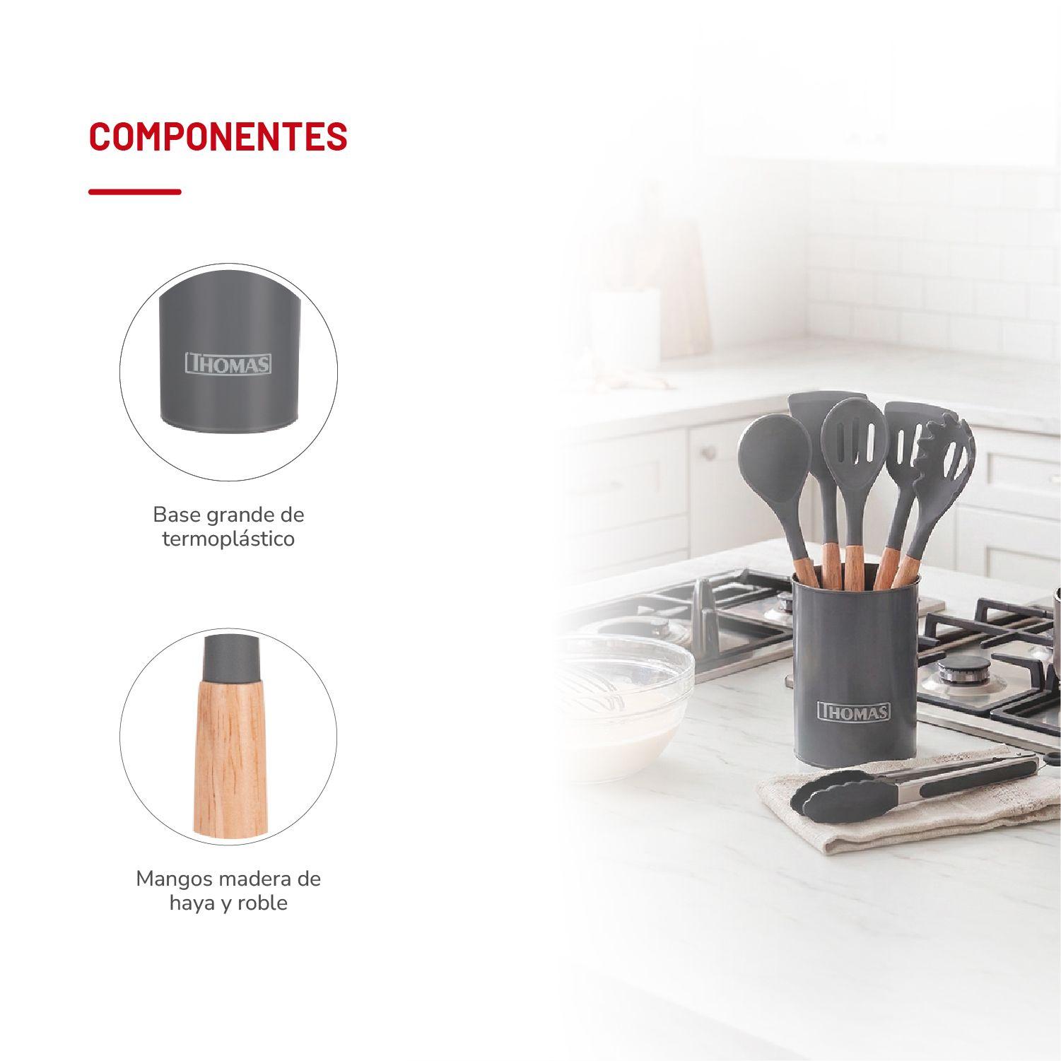 Set Utensilios De Cocina de Silicona 9pzas TH-MUT09N-4