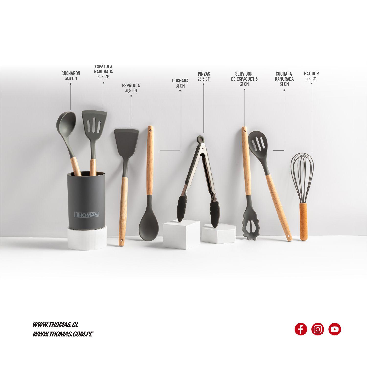 Set Utensilios De Cocina de Silicona 9pzas TH-MUT09N-5
