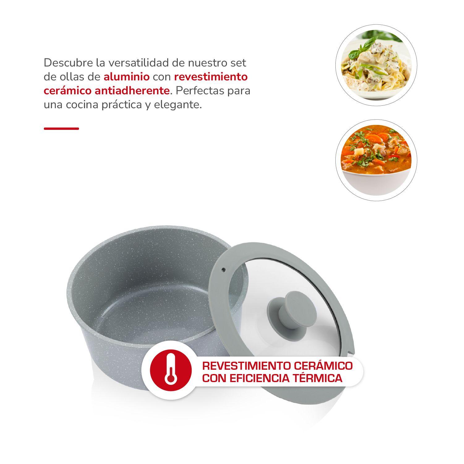 Batería de cocina Aluminio 9 pzas TH-MB09R-3