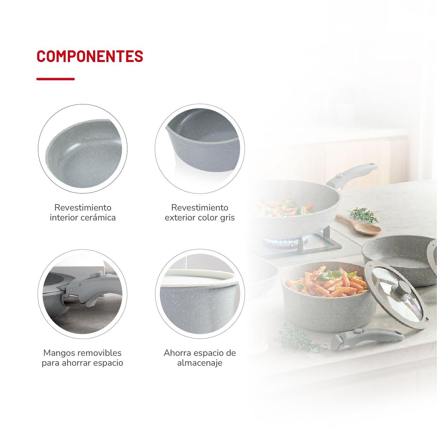 Batería de cocina Aluminio 9 pzas TH-MB09R-4