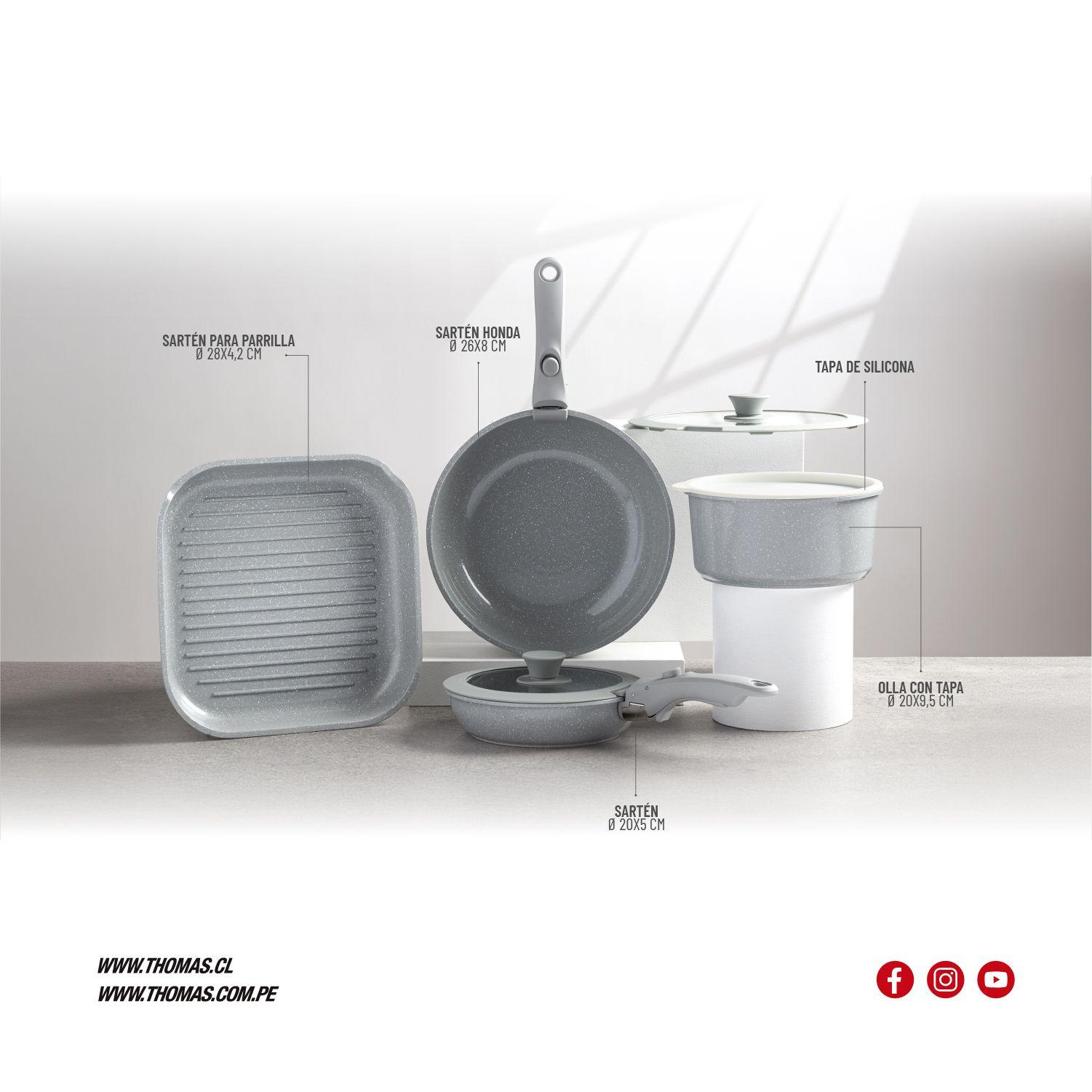 Batería de cocina Aluminio 9 pzas TH-MB09R-5