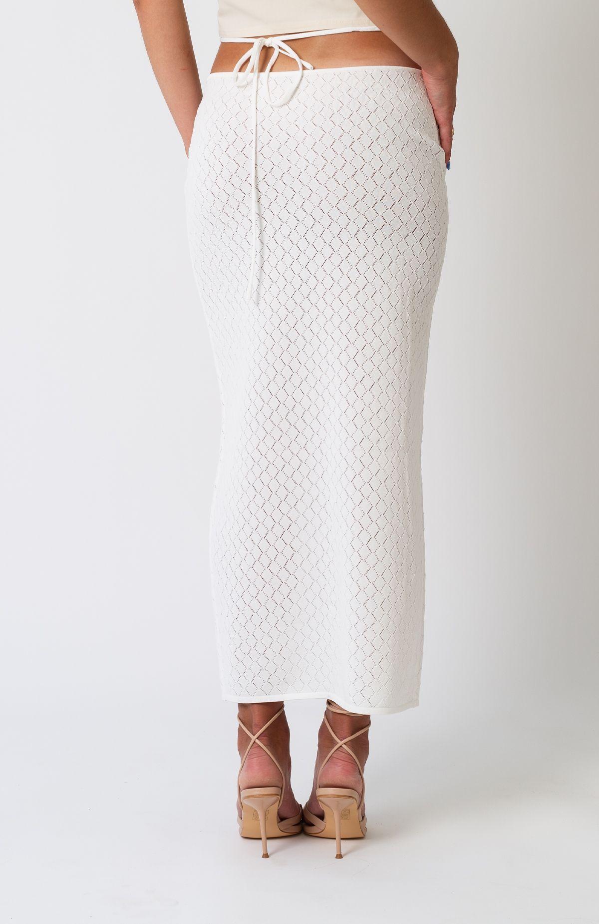 Falda Blanca Midi Larga -3