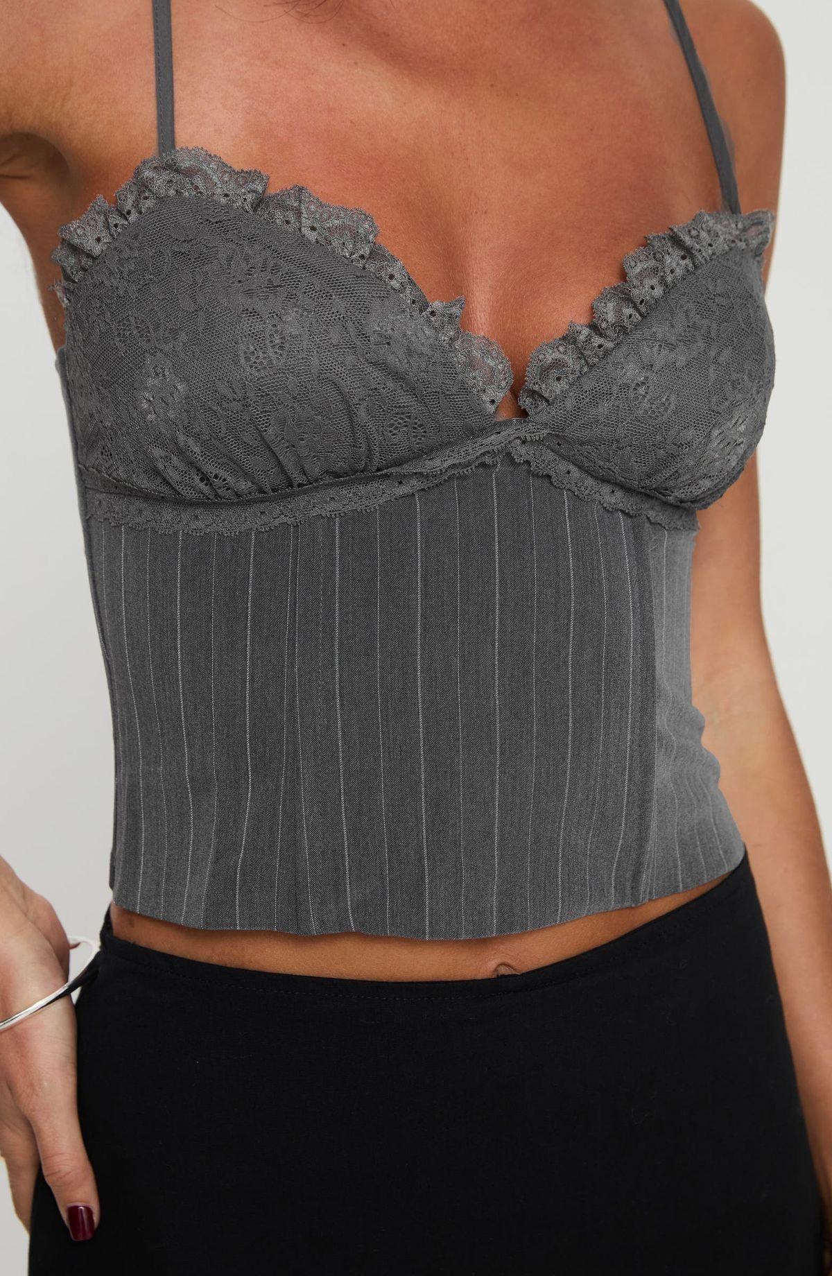 Top Gris Crop Corto-6