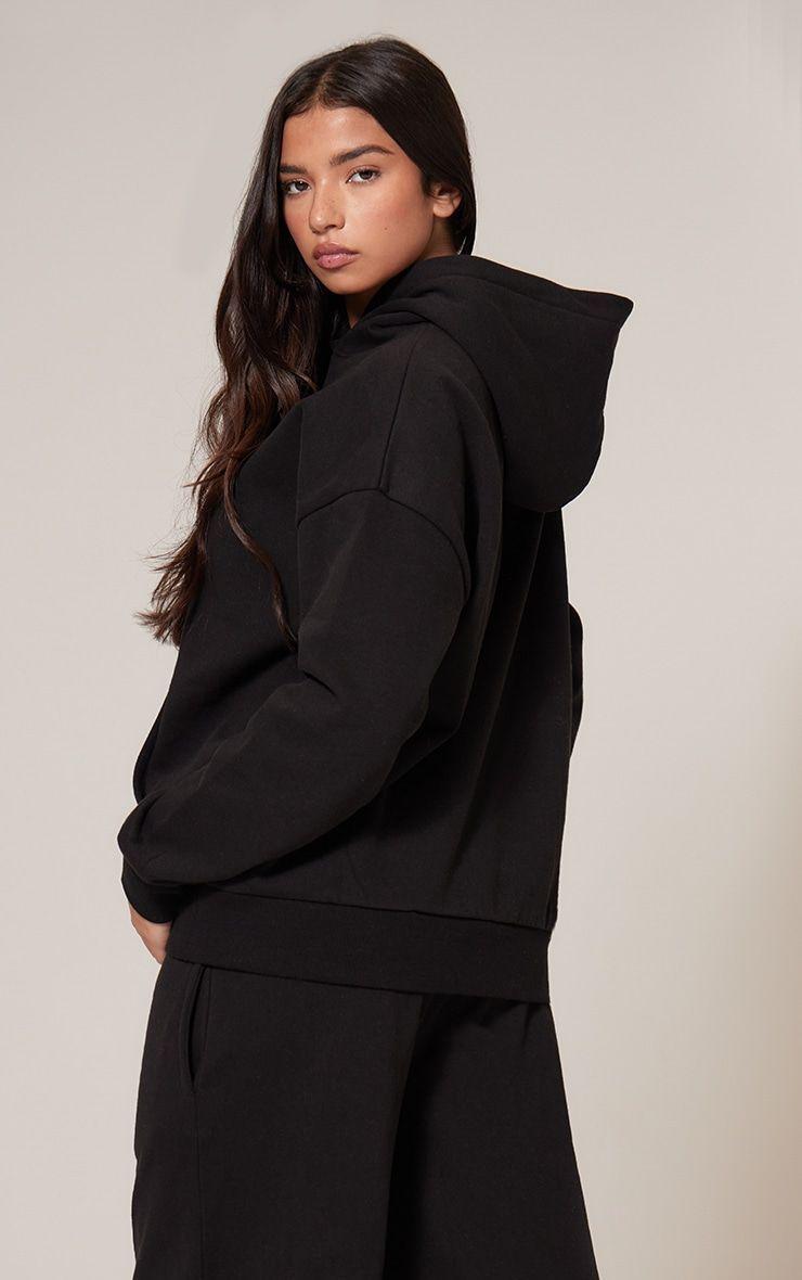 Conjunto Buzo Negro Poleron Capucha Pantal n Recto Algod n 100-3