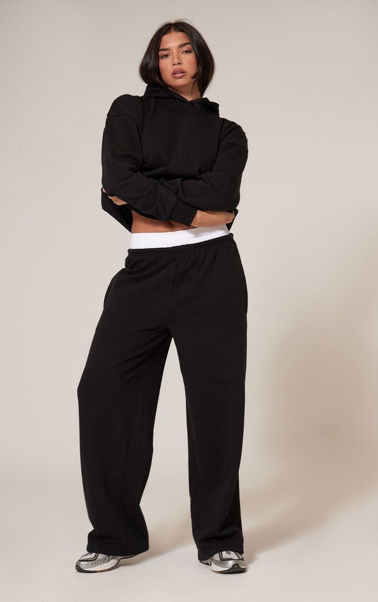 Conjunto Buzo Negro Poleron Capucha Pantal n Recto Algod n 100-9