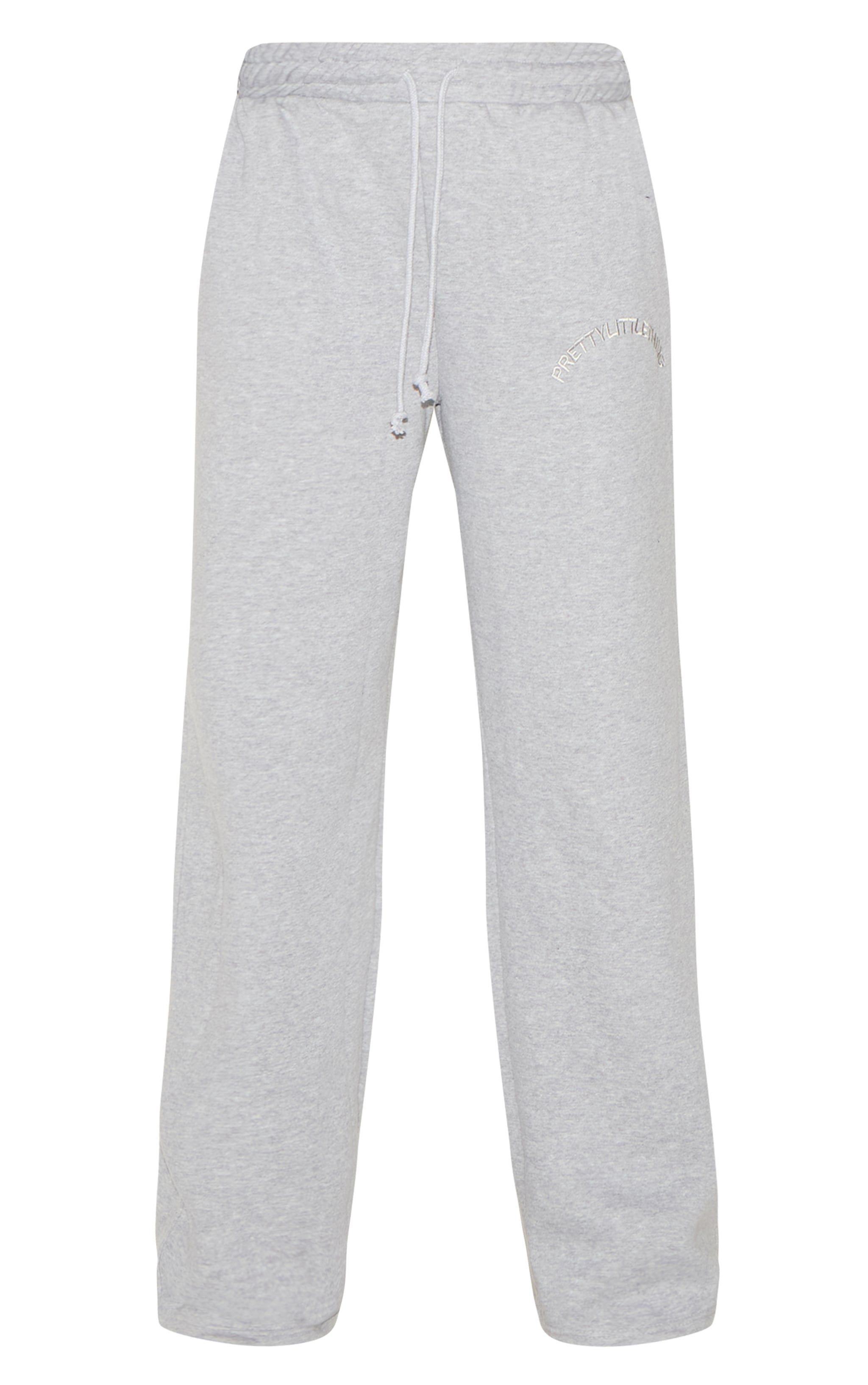 Pantalón Gris Recto Buzo Mujer Algodón-4