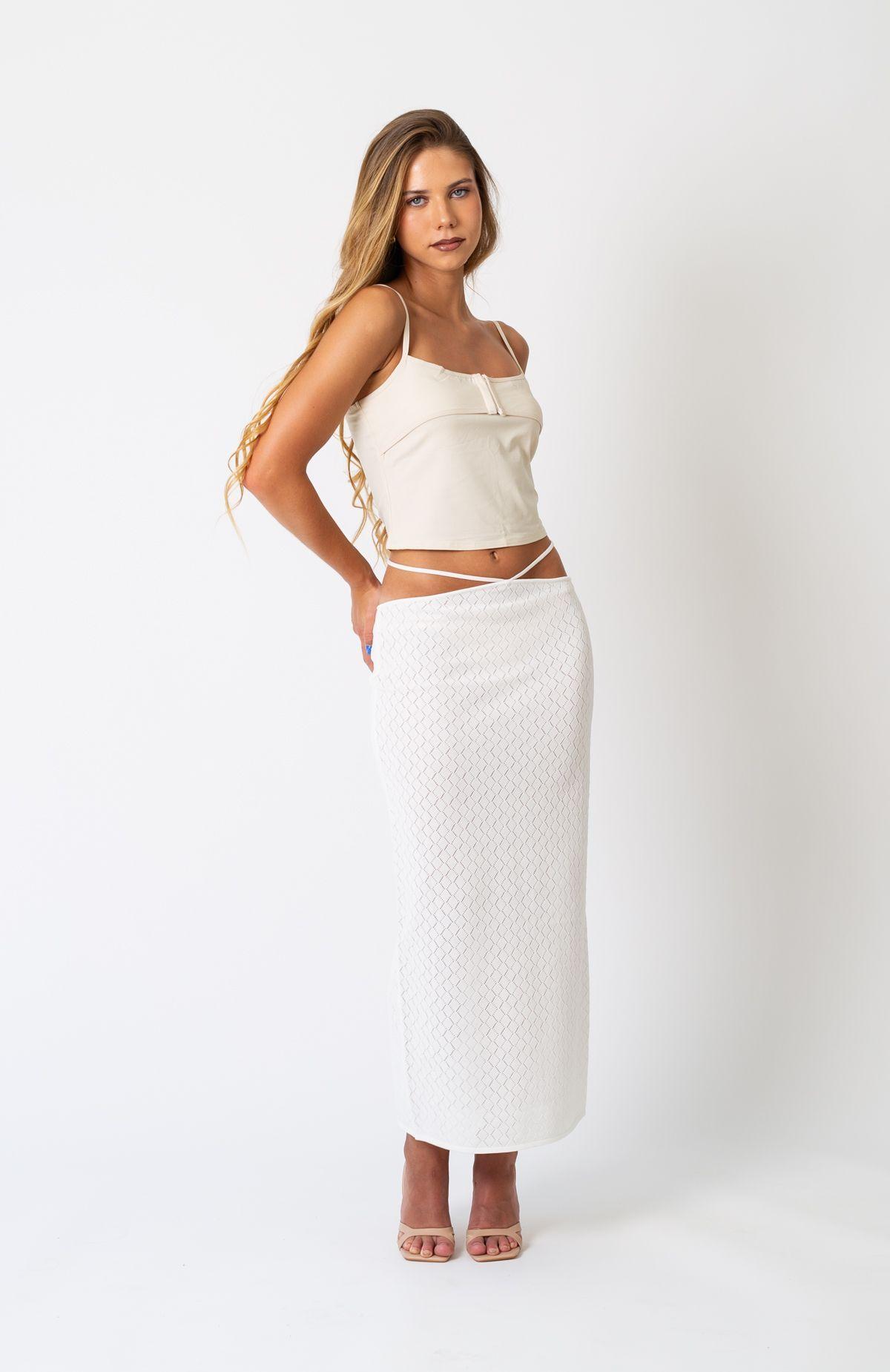 Falda Midi Larga Blanca-1