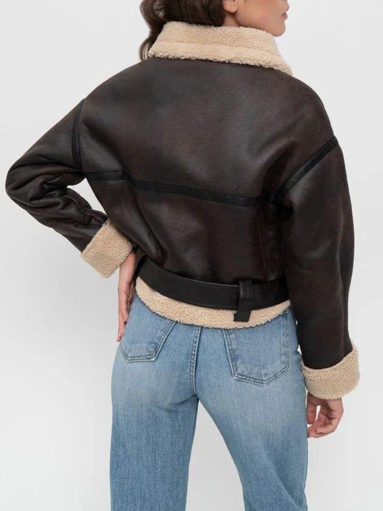 Chaqueta Corta Café Oscuro Tipo Zara-2
