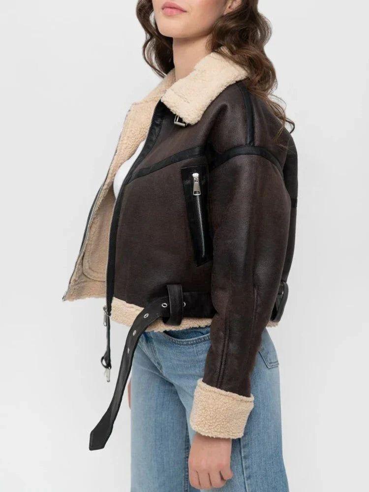 Chaqueta Corta Café Oscuro Tipo Zara-3