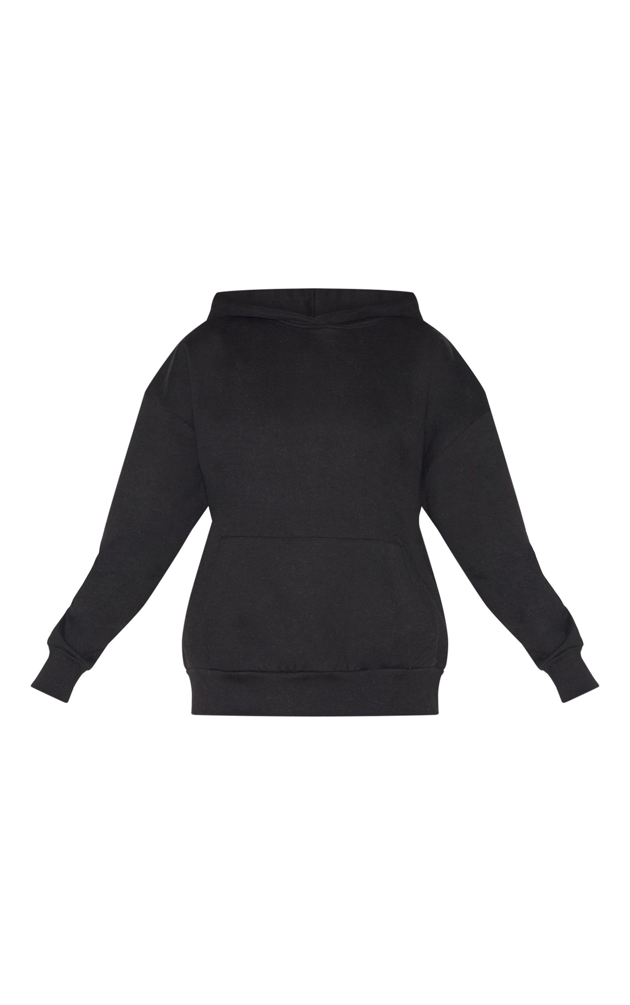 Polerón Negro con Capucha Mujer Algodón-5