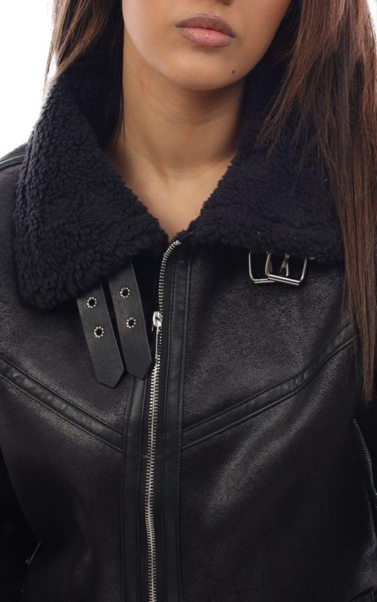 Chaqueta Negra Mujer con Chiporro Cinturon-2