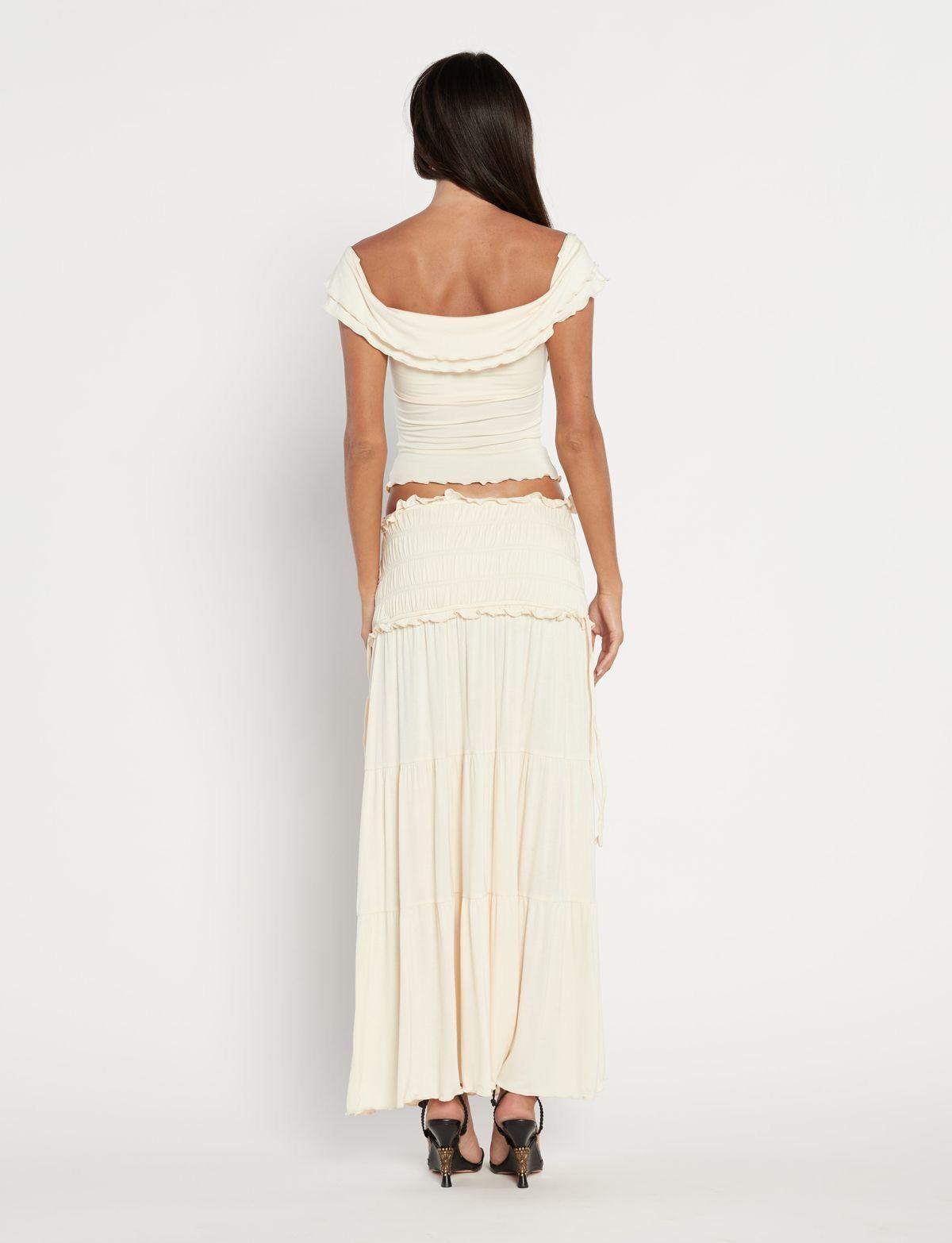 Falda Larga Beige -2