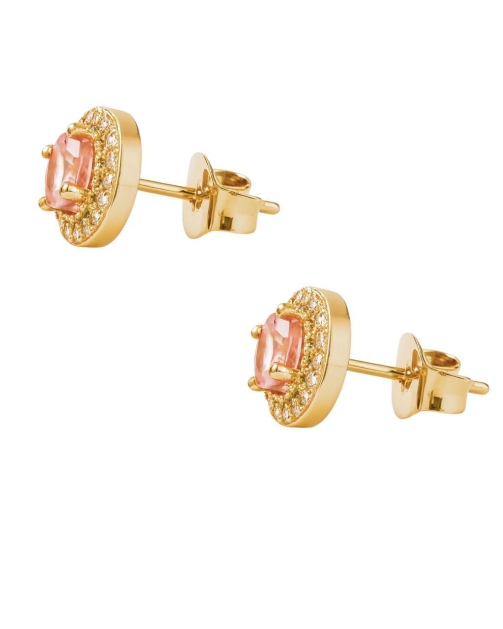 Aro Roseta Rosa Enchapado en Oro de 18k-2