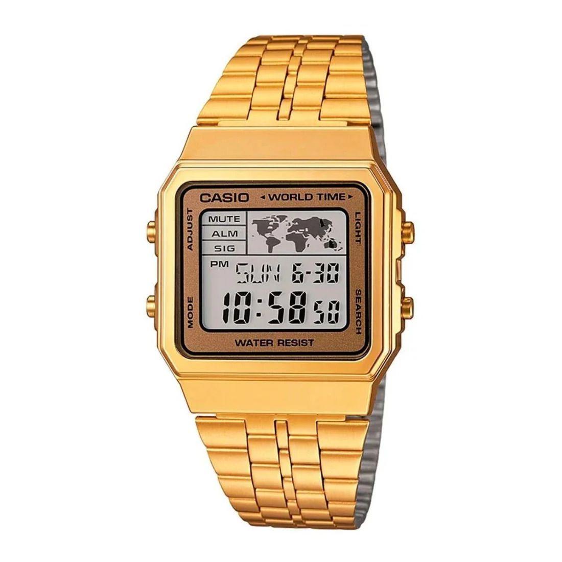 Reloj Casio Dorado Unisex Vintage A500WGA 9DF 34mm OP-0