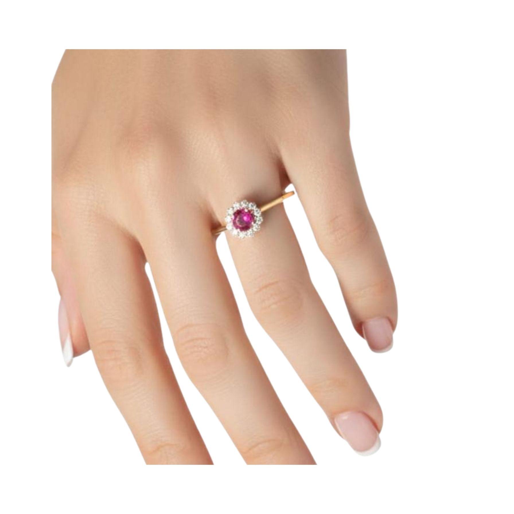 Anillo Oro 18k Roseta Rubí-2