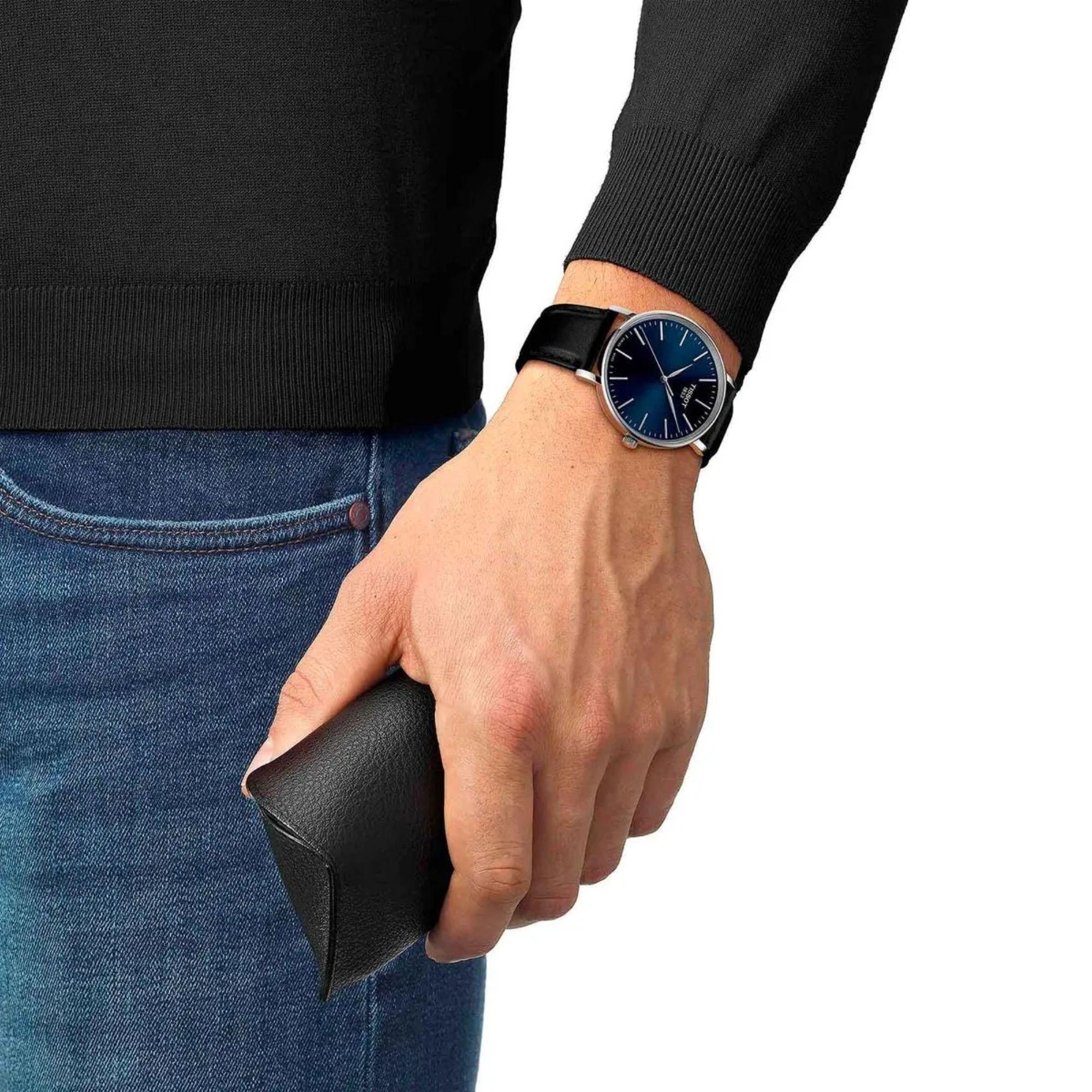 Reloj Tissot Everytime Medium Cuero Azul T1434101604100-1