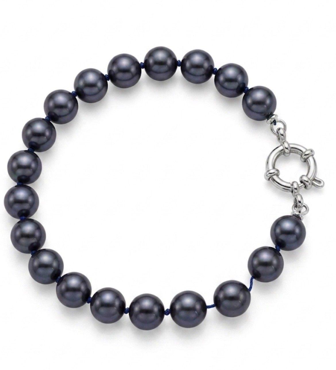 Pulsera Perlas Mallorca Azul 19cm OP-1