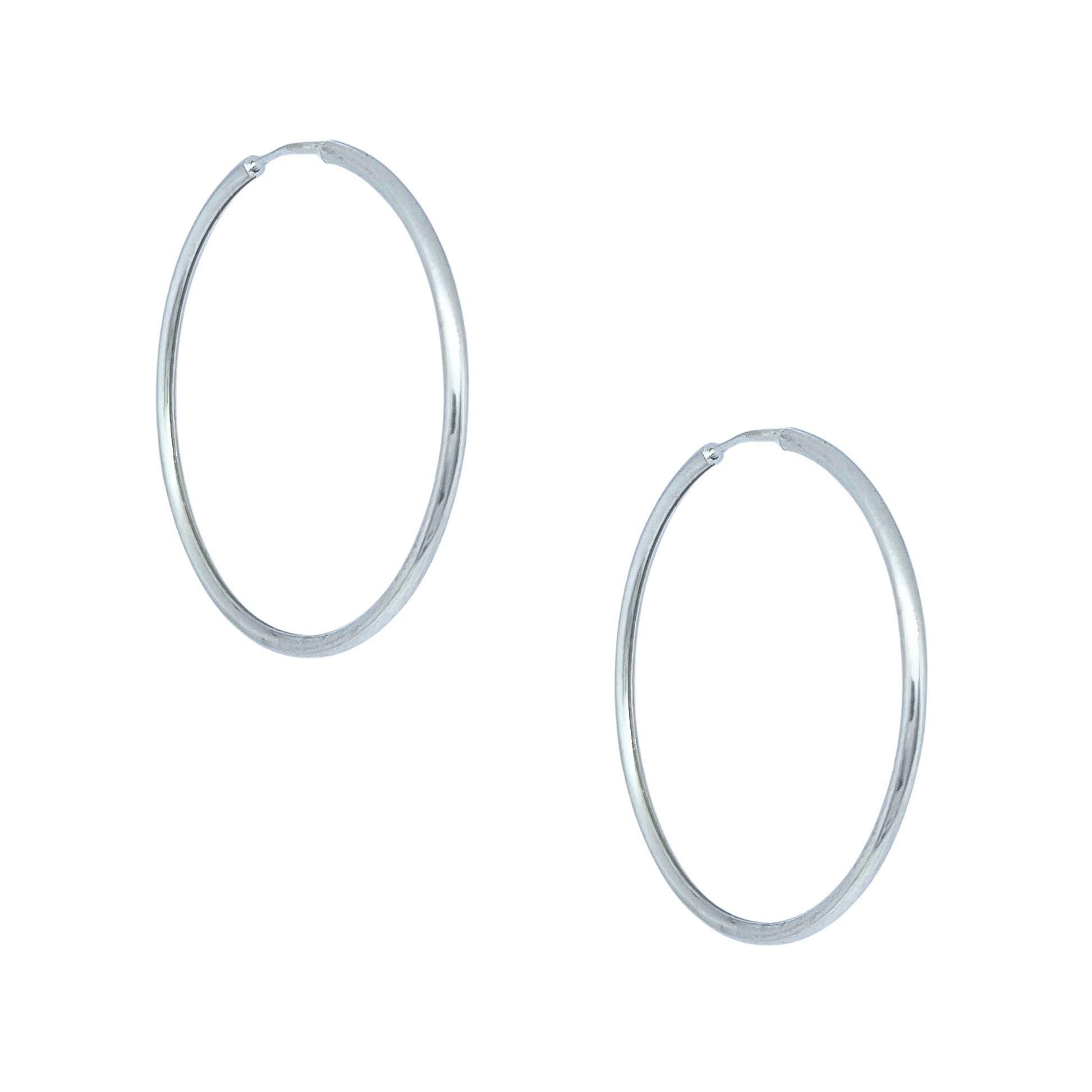 Aros Argollas Tubo Rodinados 36mm Plata 925-0