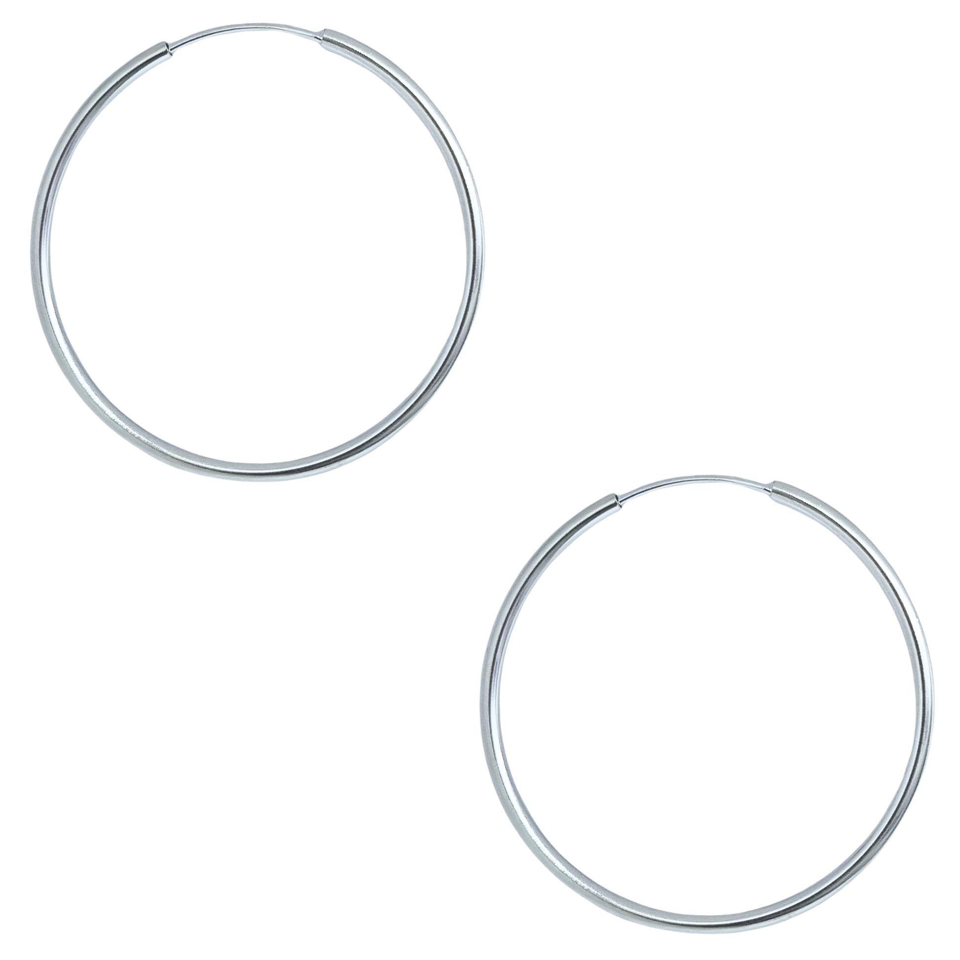 Aros Argollas Tubo Rodinados 36mm Plata 925-1