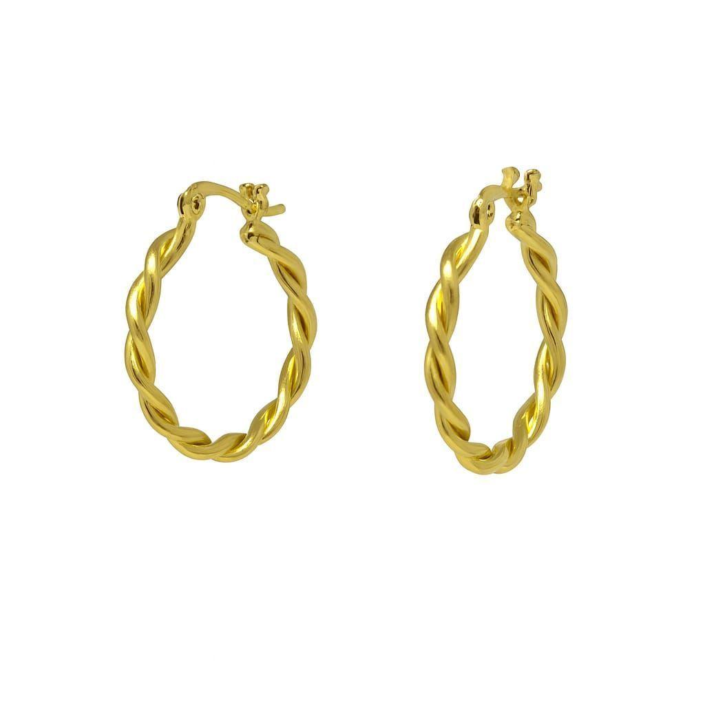 Aro Argolla Trenzada Enchapada en oro de 18k 30mm diametro-1