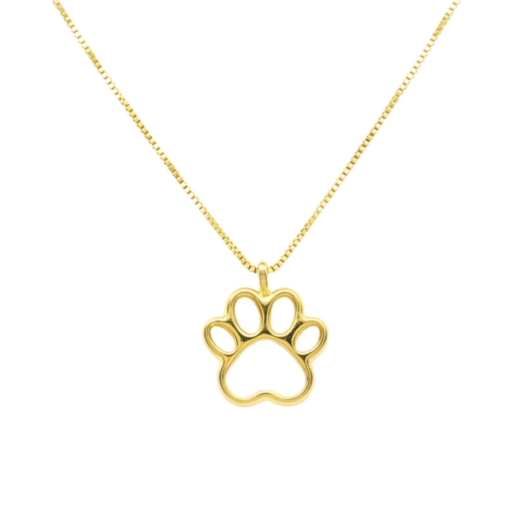 Collar Huella Calada Enchapado en Oro de 18k 45 50cm-0