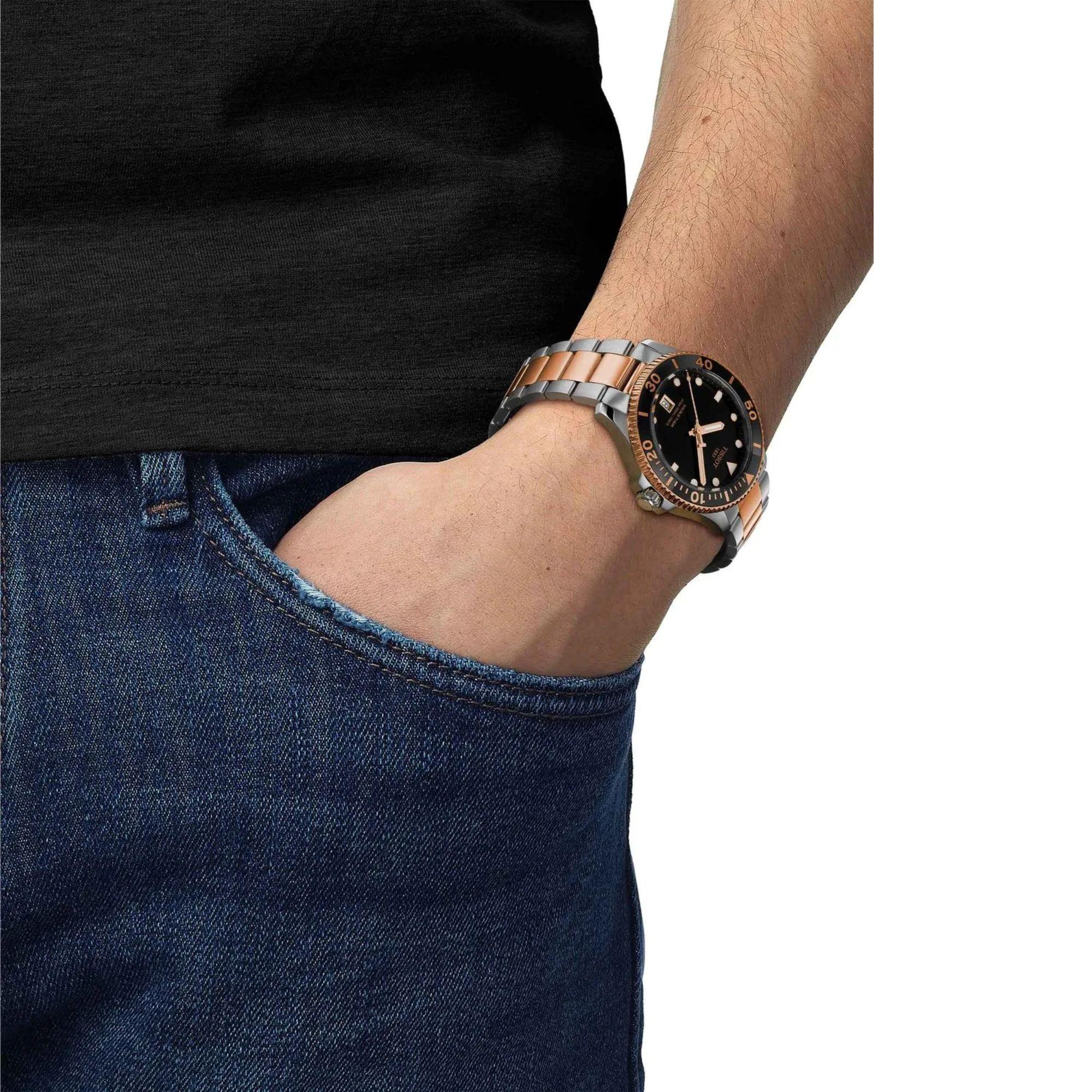 Reloj Tissot Seastar 1000 Bicolor Oro Rosa 40MM T1204102205101-2