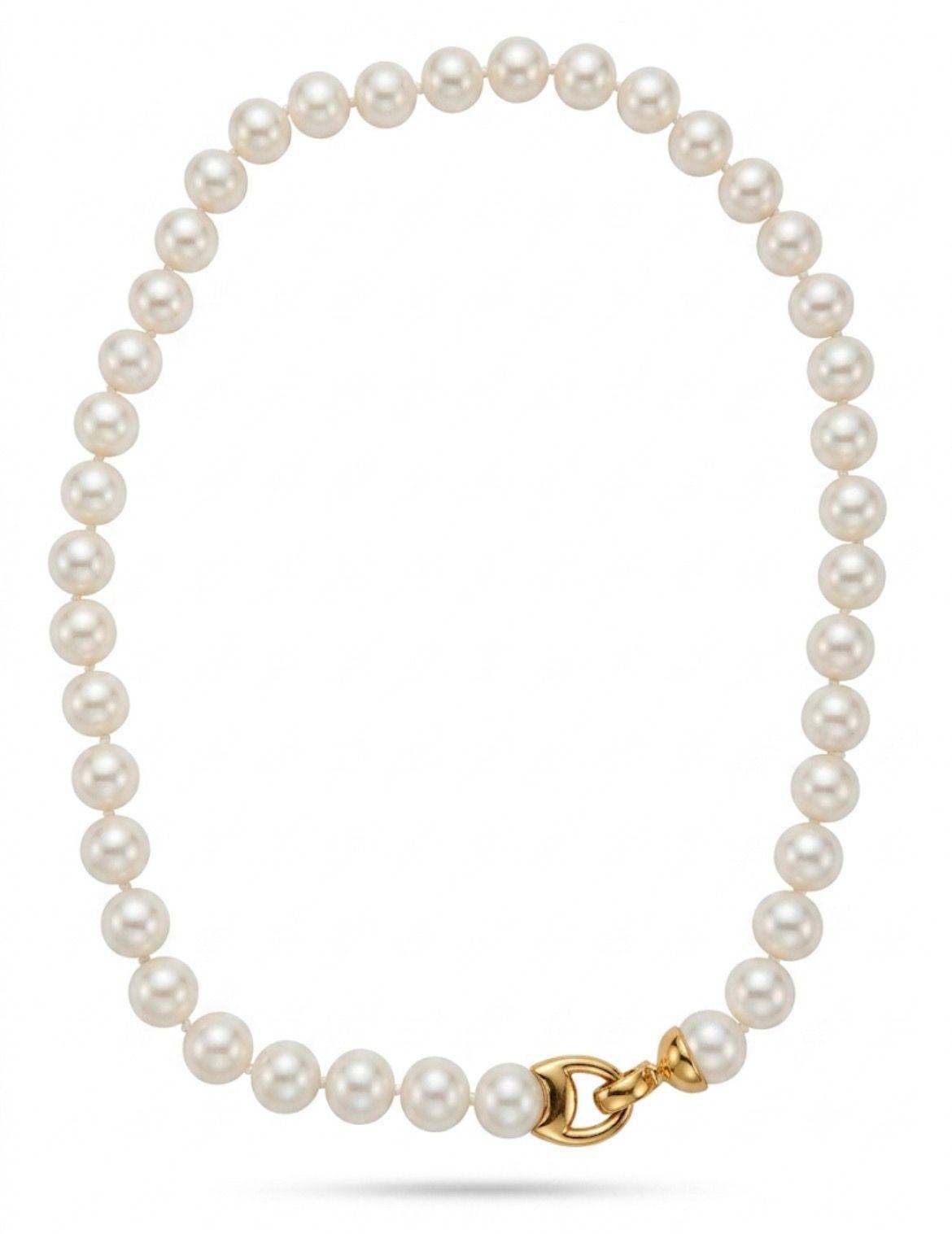 Collar Perlas Mallorca Broche Enchapado en Oro 18k 45cm OP-1