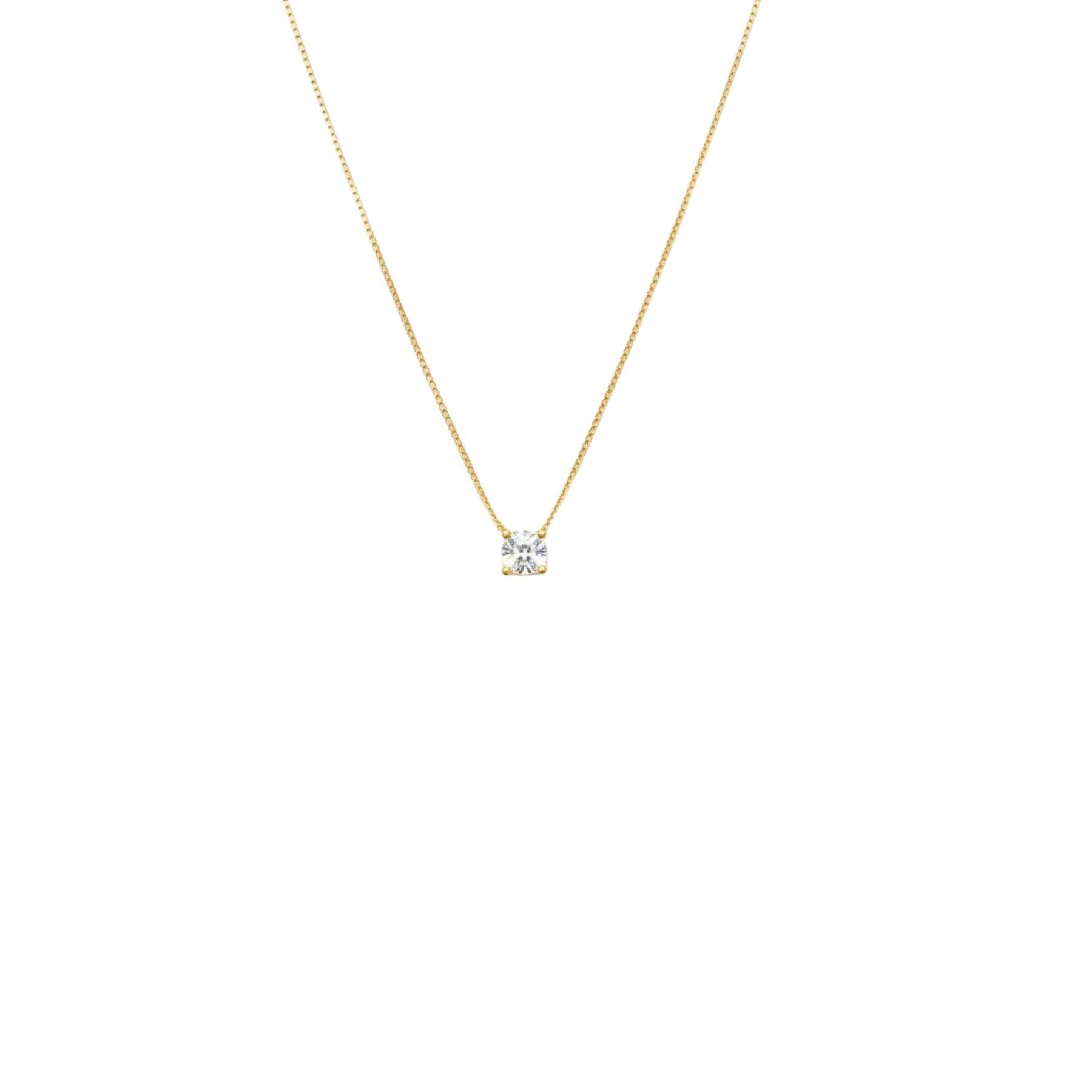 Collar Punto de Luz 4 Engastes Enchapado en Oro de 18k 40 45cm-0
