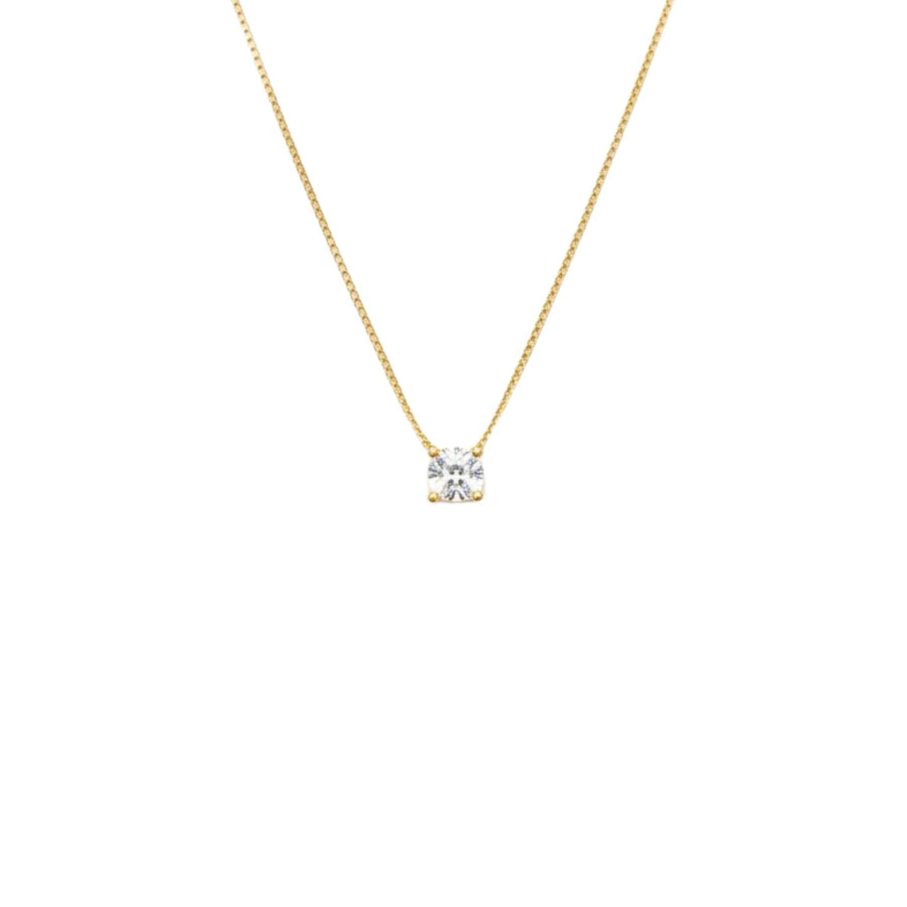 Collar Punto de Luz 4 Engastes Enchapado en Oro de 18k 40 45cm-1