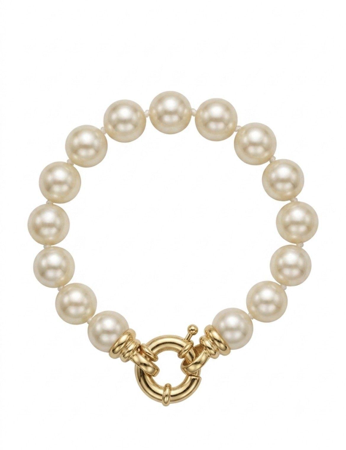 Pulsera Perlas Mallorca Enchapados en Oro de 18k 19cm OP-0
