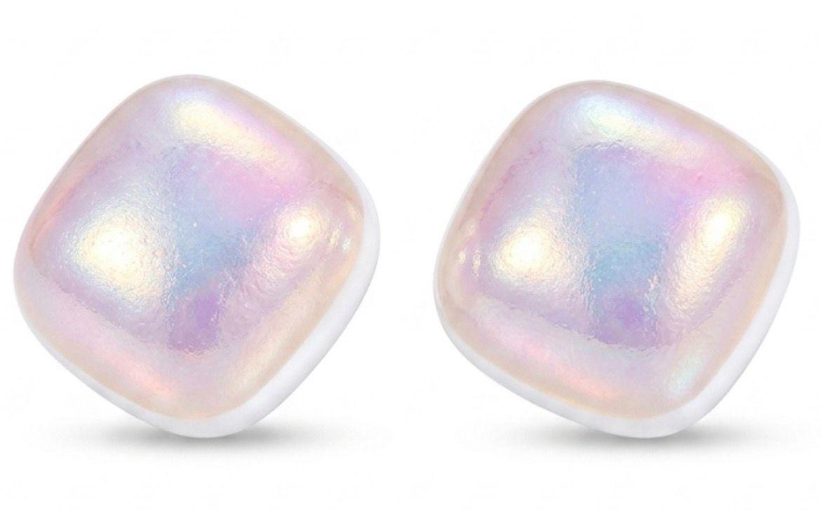 Aros Perla Cuadrados Enchapado en Oro 18K OP-2