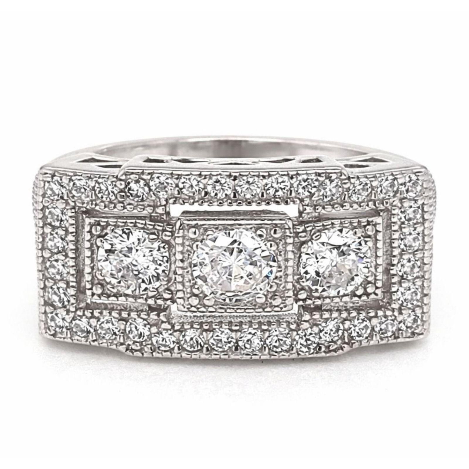 Anillo Vintage Rectangular Plata 925-2