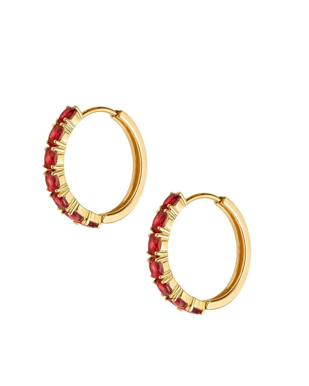 Aros Argolla 26mm Rojo Enchapado en oro de 18k-2