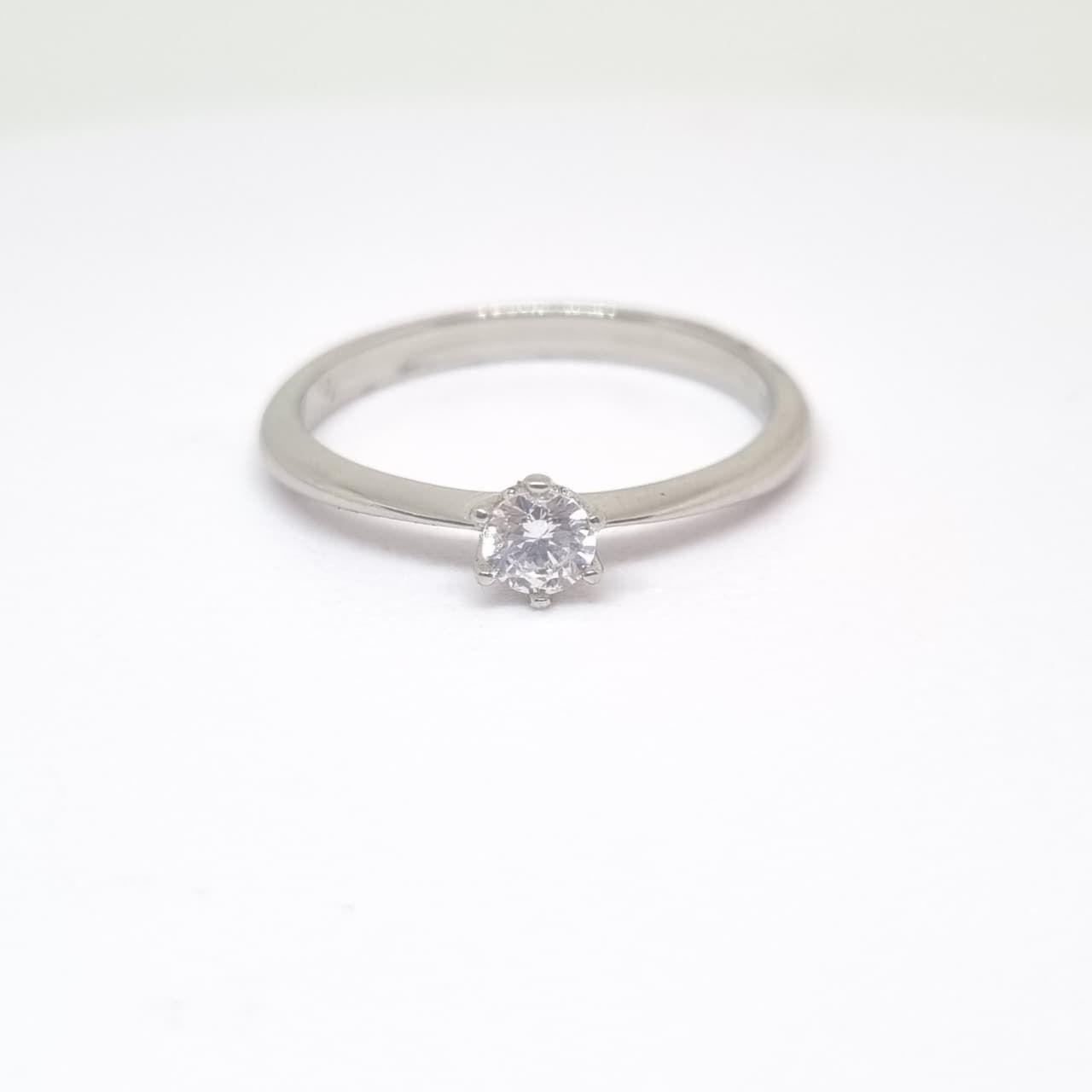 Anillo Solitario Plata Italiana 925 con Circ n de 4mm-1