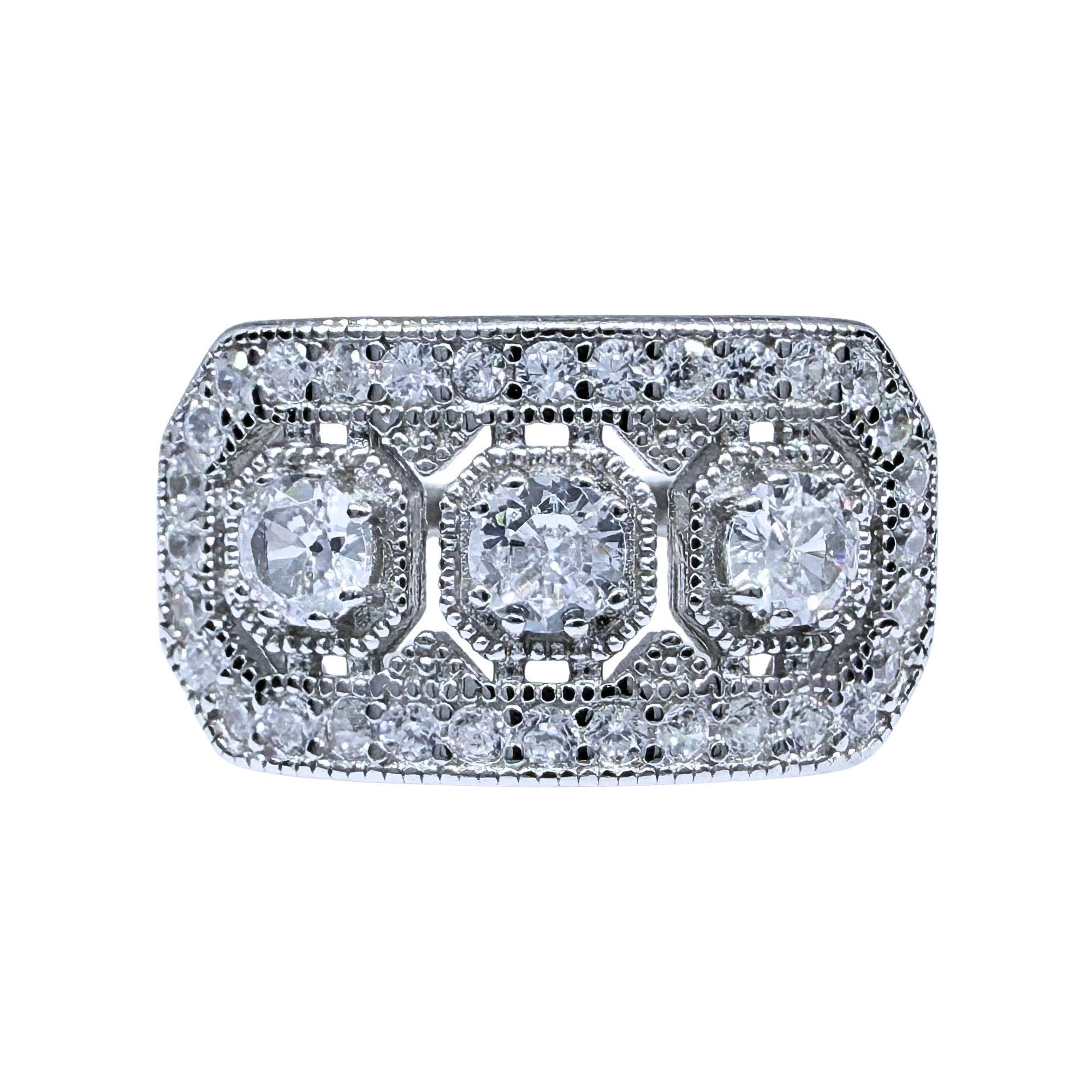 Anillo Art-Deco Geometric Plata 925-0