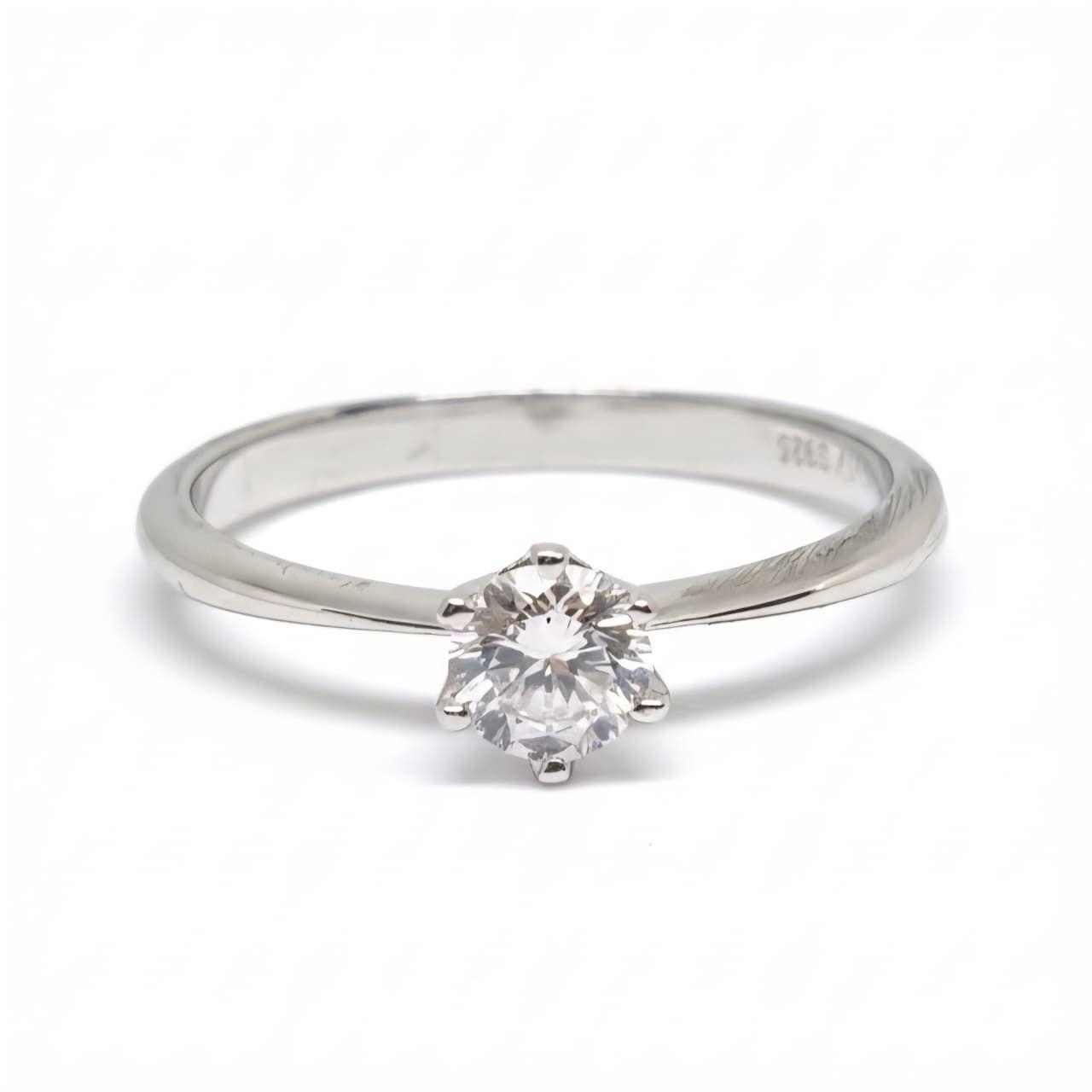 Anillo Solitario Plata Italiana 925 con Circ n de 5mm-2