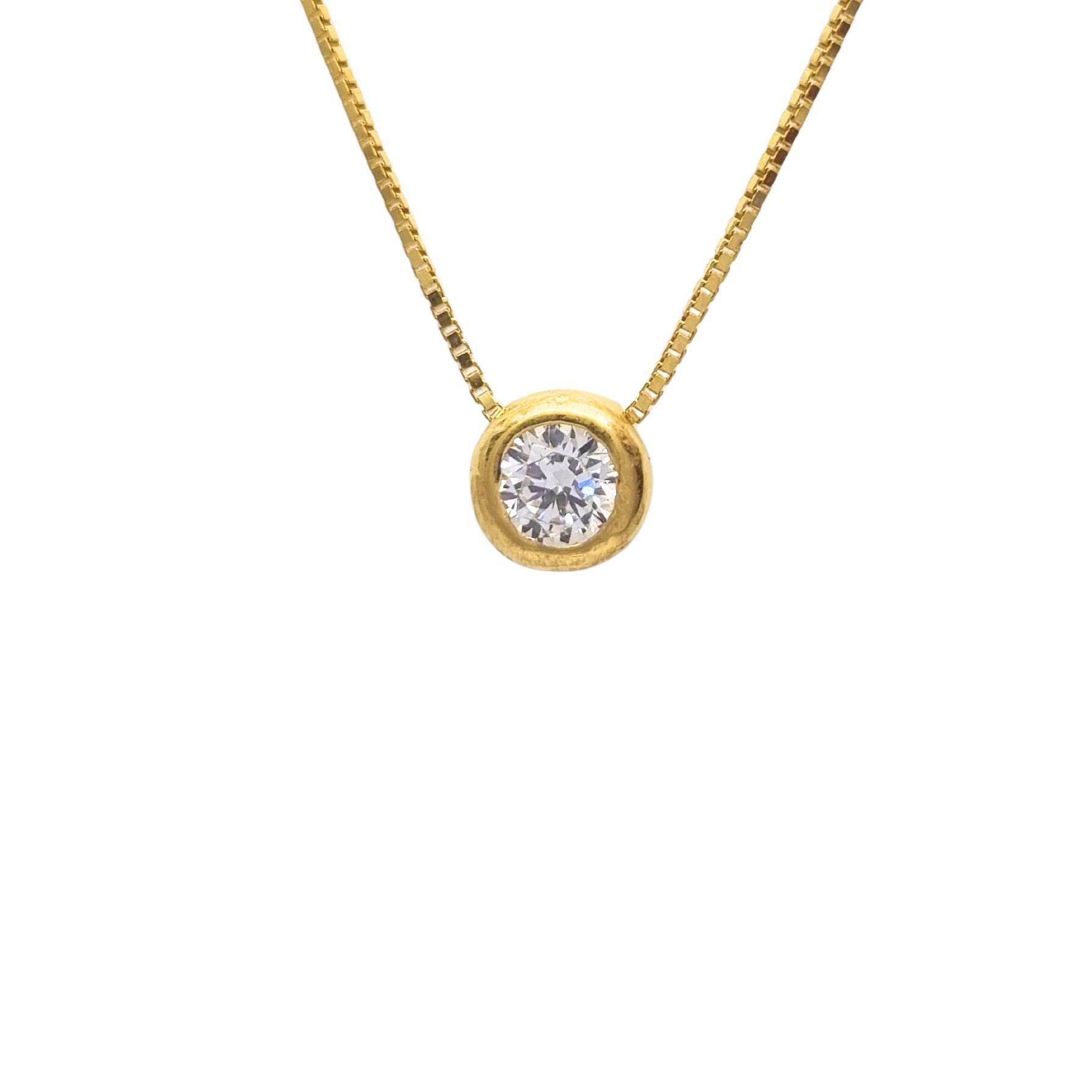 Collar Punto de Luz Plata 925 con Baño de Oro de 18k-1