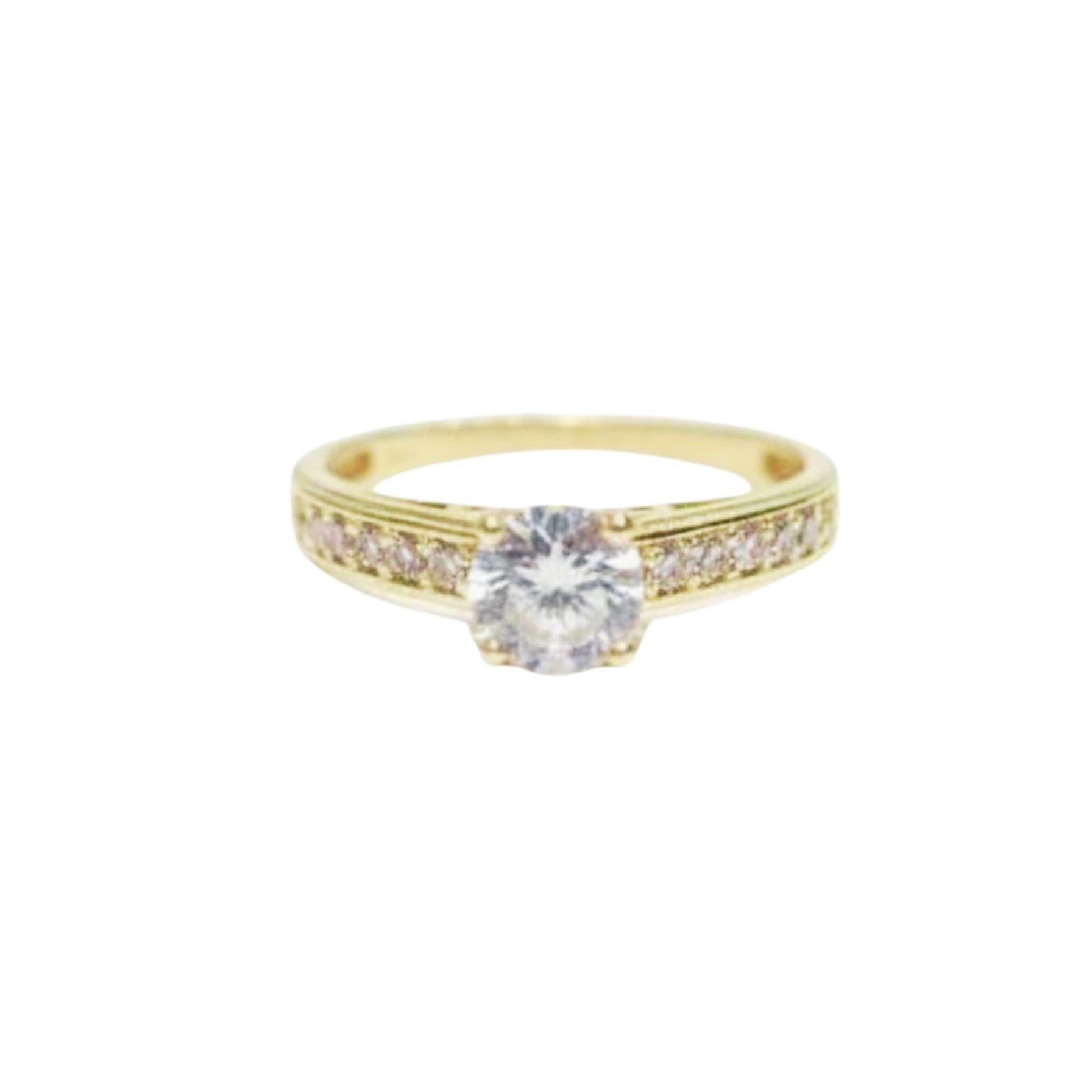 Anillo Oro 18k Solitario Riel-1
