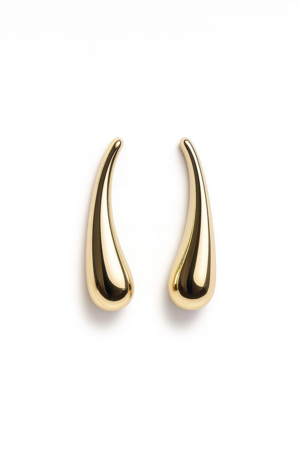 Aro Gota Larga en oro de 18k-0