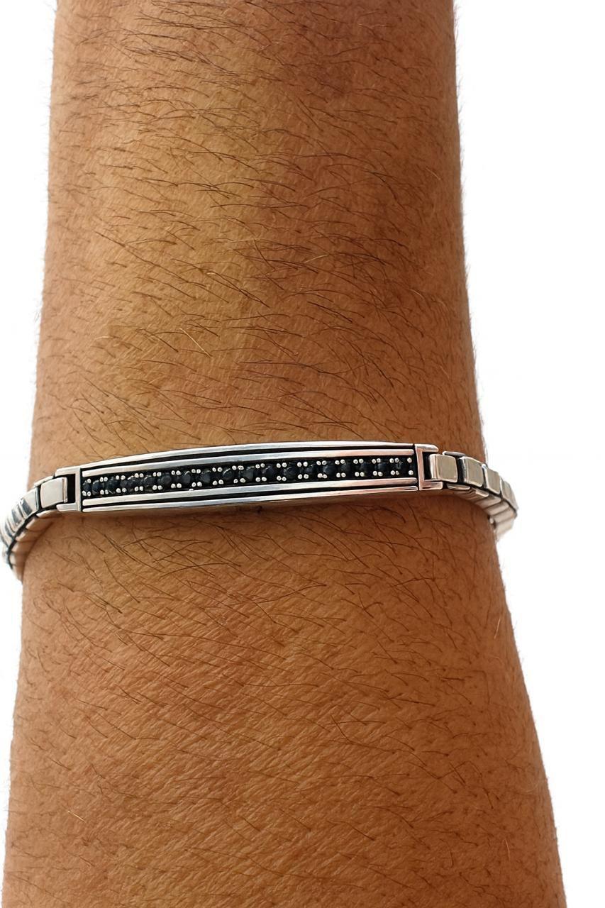 Pulsera para Hombre Onix Plata 925-2
