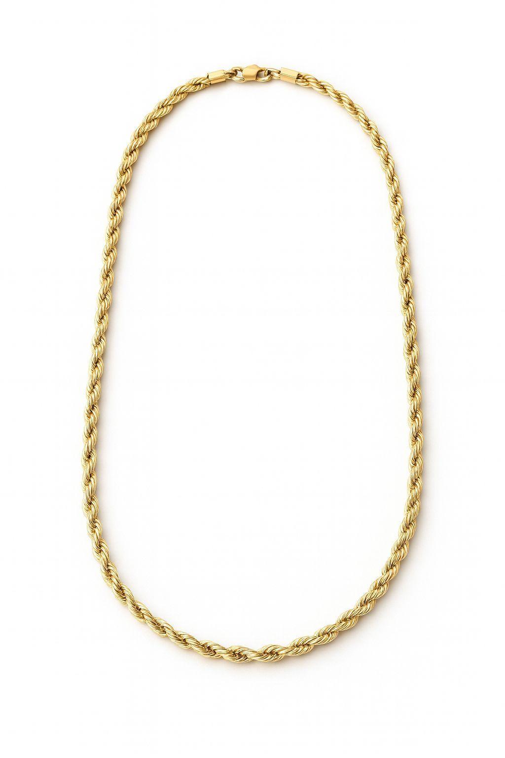 Cadena Turbillón 60cm Enchapado en Oro de 18k-0