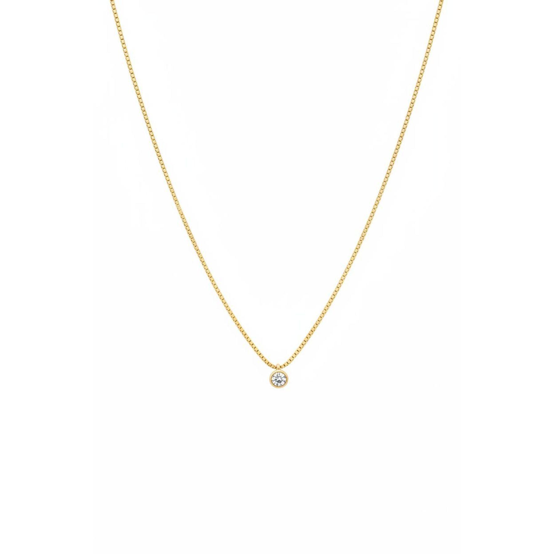 Collar Punto de Luz Circ n Donna Enchapado en Oro de 18k 40 45cm-1