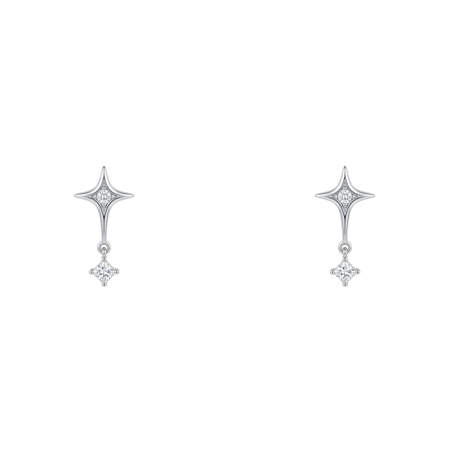Aros Estrella Circ n Plata 925-0