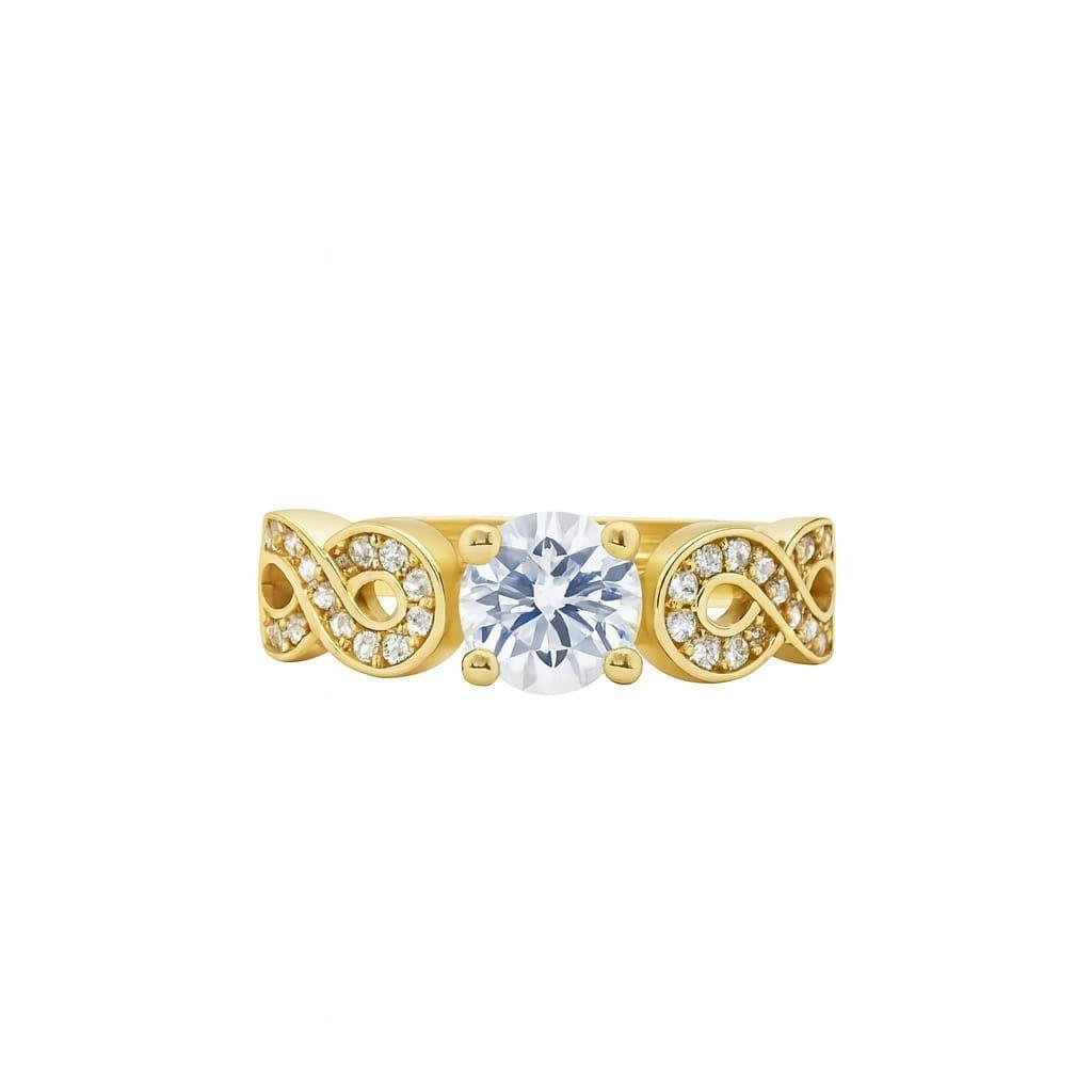 Anillo Solitario con Infinito Doble enchapado en oro de 18k-0