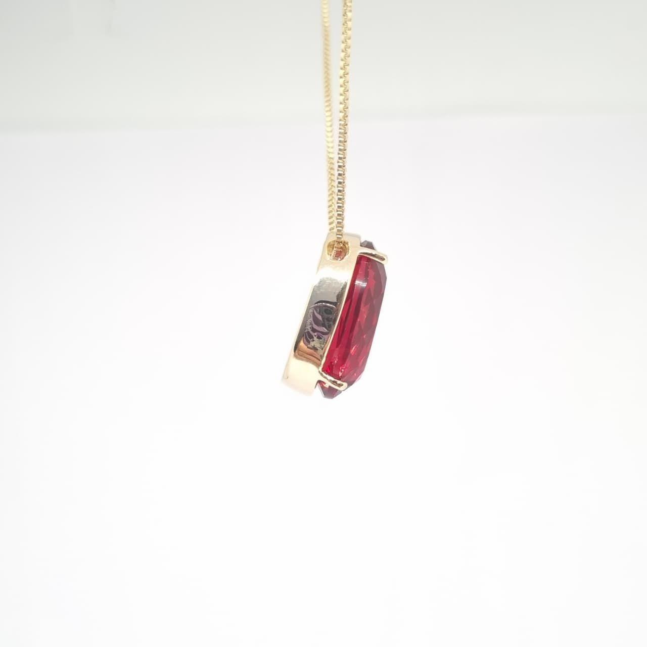 Collar Cristal color Rub enchapado en oro de 18k-2